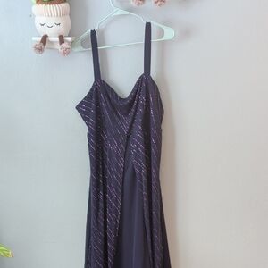 Elegant Purple Striped Dress Sz 24